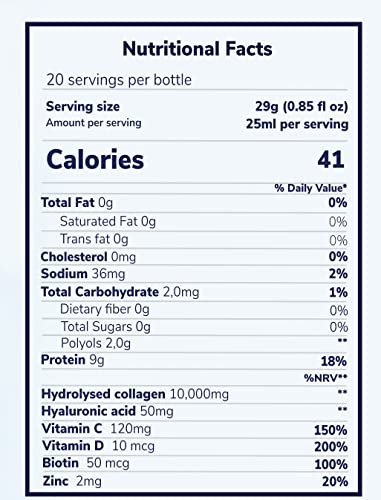 Reverse Life Marine Collagen Liquid Supplement Drink - High-Strength 10,000mg Hydrolysed Peptide Infused Reverse Life