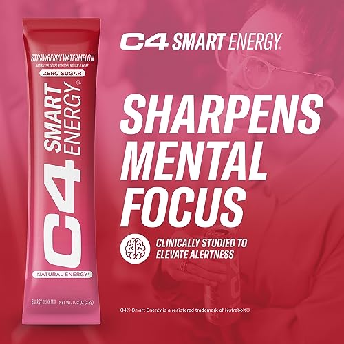 C4 Smart Energy Powder Stick Packs - Sugar Free Performance Fuel & Nootropic Brain Cellucor