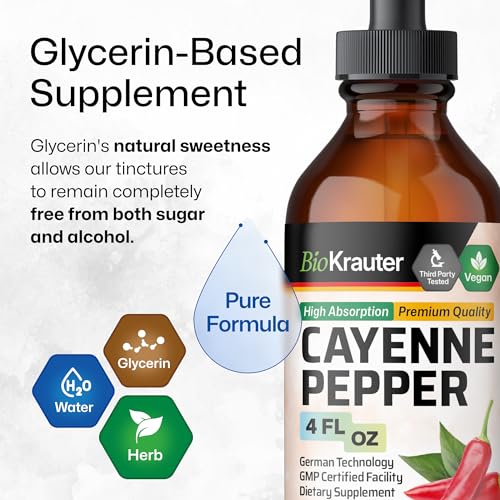 MAUWE HERBS Cayenne Pepper Supplement - Organic Cayenne Pepper Tincture MAUWE HERBS