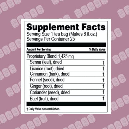 Hyleys Colon Cleanse Tea Blackberry Flavor - 50 Tea Bags (6 Pack - 300 Tea Bags Total)