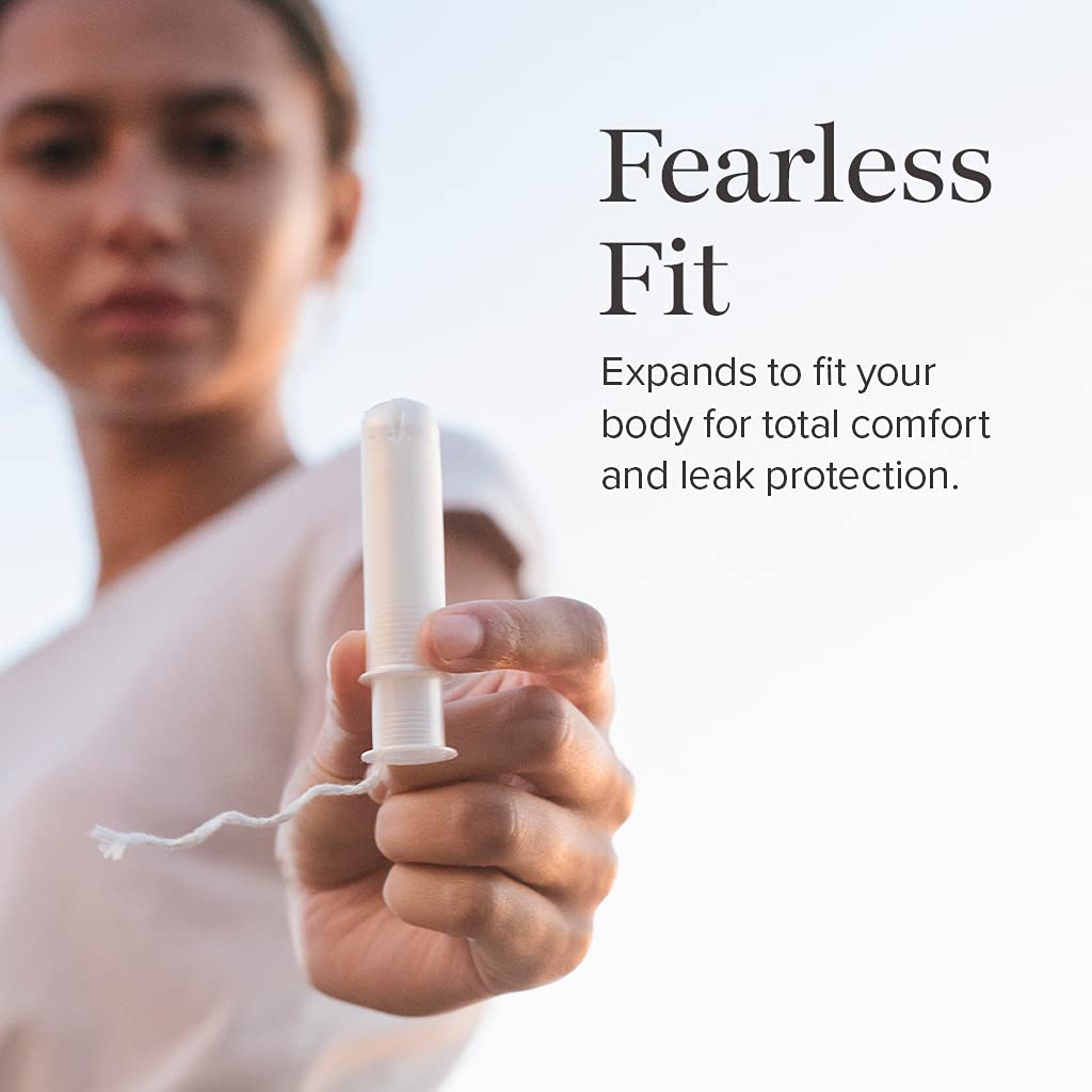 Cora Organic Applicator Tampons | Light Absorbency | 100% Cotton Core, Unscented, BPA-Free Compact Cora