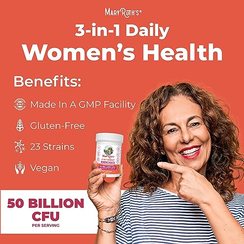 MaryRuth's 3-in-1 Daily Health Probiotics for Women | Clinically Tested | Hormone Support