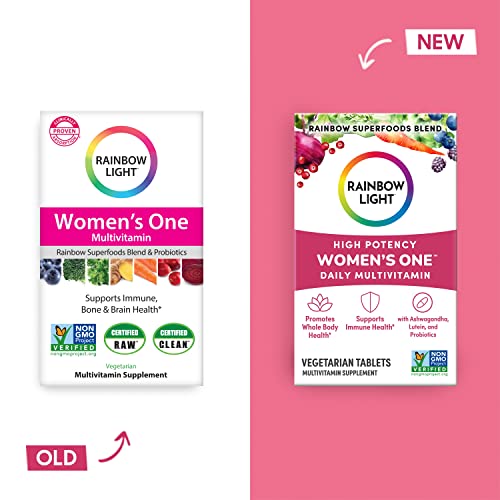 Rainbow Light Multivitamin for Women, Vitamin C, D & Zinc, Probiotics, Women’s One Rainbow Light