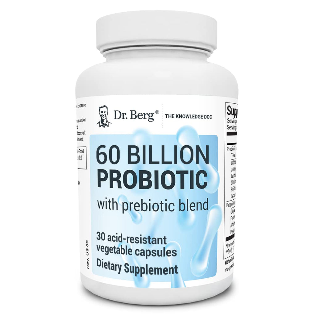 Dr. Berg 60 Billion Probiotic Supplement - Probiotics for Men & Women - Pre and Probiotics