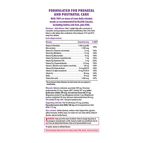 Jamieson PRENATAL Complete Multivitamin with DHA Supplement 60 Softgels Jamieson