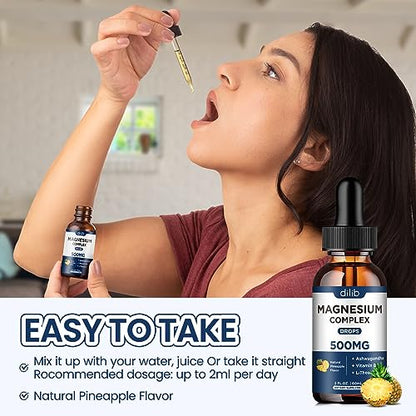 Triple Magnesium Complex Supplement-Magnesium Glycinate, Citrate, Malate Liquid Drops