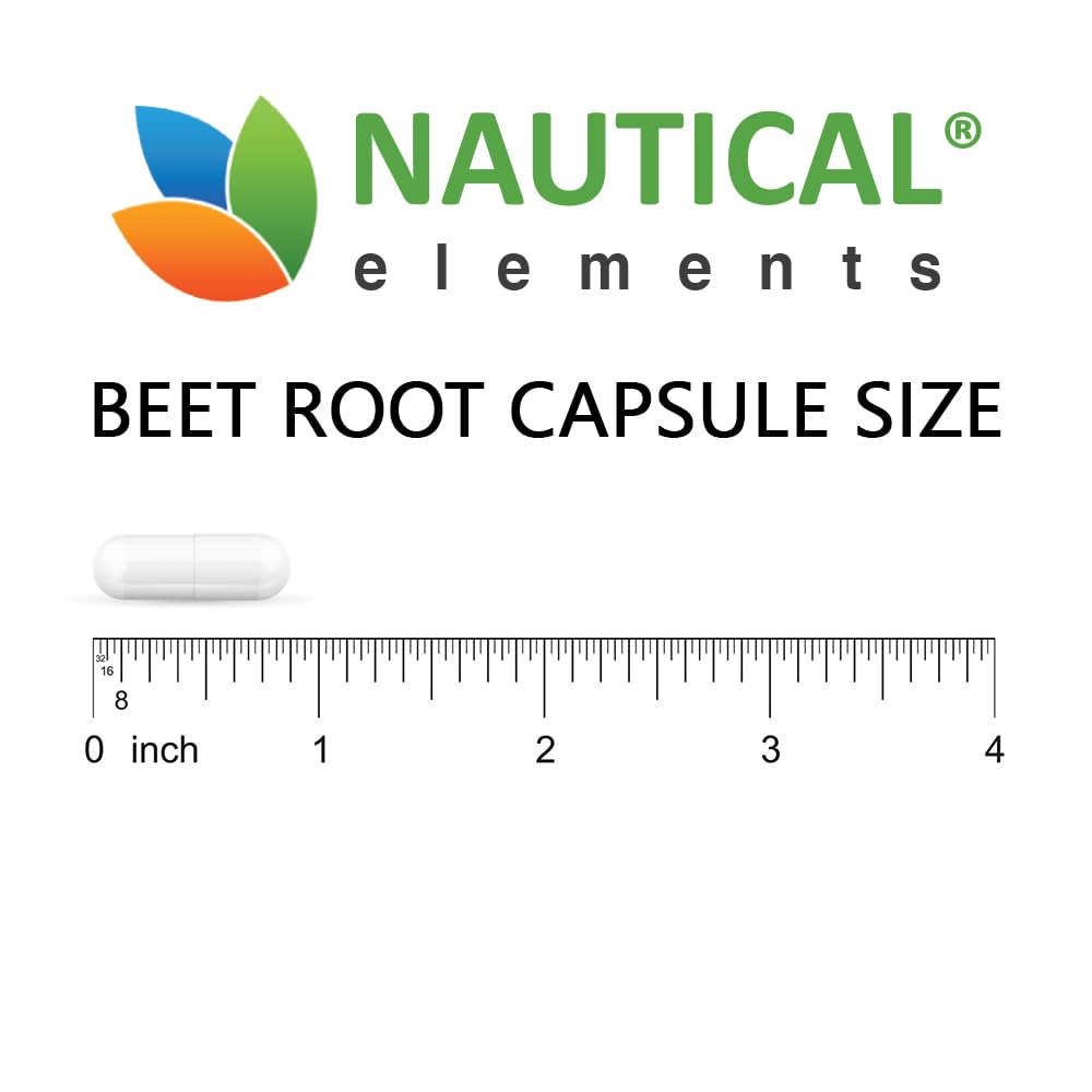 Beet Root Capsules - 1200mg Per Serving - 200 Beet Root Powder Capsules - Beetroot Nautical Elements