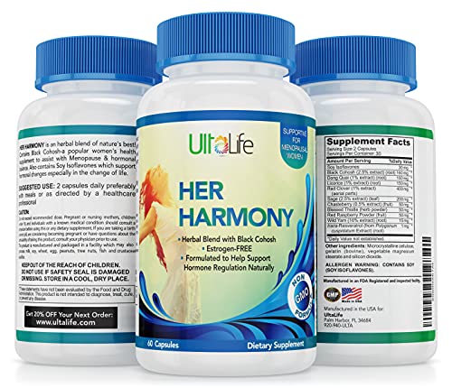 ULTALIFE Her Harmony Menopause Pills - Best Menopause Supplements for Women ULTALIFE