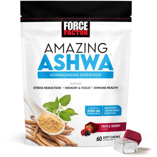 Force Factor Amazing Ashwa for Stress Relief, Memory, Focus, and Immune Support Health