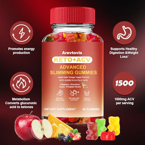 Arevtovis Apple Cider Vinegar Gummies - Boost Energy, Detox & Support Gut Health ACV Arevtovis