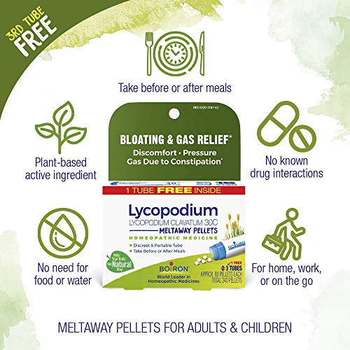 Boiron Lycopodium Clavatum 30C Homeopathic Medicine for Relief from Bloating, Gas Relief Boiron