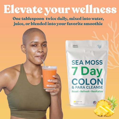 Atlantic Naturals Sea Moss 7 Day Colon and para Cleanse | Detox, Gut Health and Intestinal Atlantic Naturals