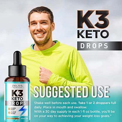 K3 Keto Drops for Weight Loss - Fat Burner & Metabolism Booster | Advanced Keto Carb