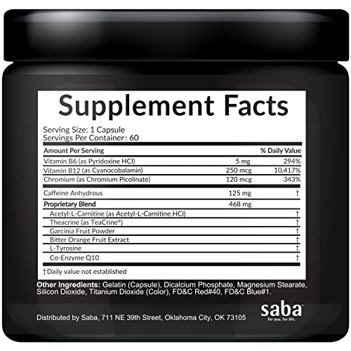 Saba Skinny 5000 -Fat Loss -Weight Loss-Appetite Control -Mild Jitter-Free Energy- Focus Saba