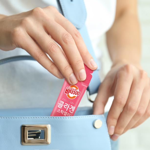 KWANGDONG Vita500 Mango Collagen Peptides Stick Jelly, with Vitamin C, to Support Skin