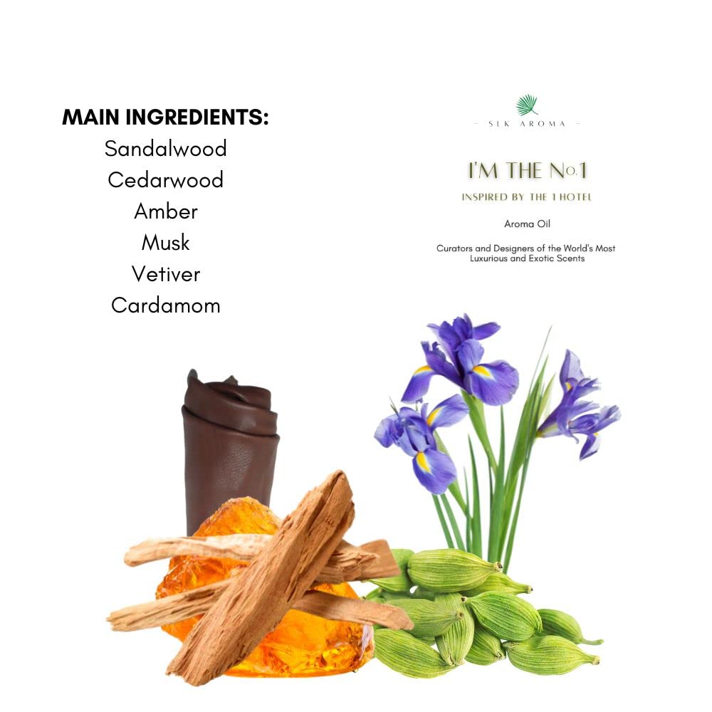 SLK Aroma - The No. 1 - Niche Blend of Essential Oils - Sandalwood, Cedarwood, Amber, Musk SLK Aroma