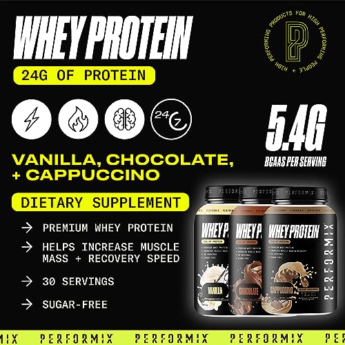 PERFORMIX - Whey Protein Isolate Blend - 24g of Protein - 5.4g of BCAAs - 110 Calories PERFORMIX