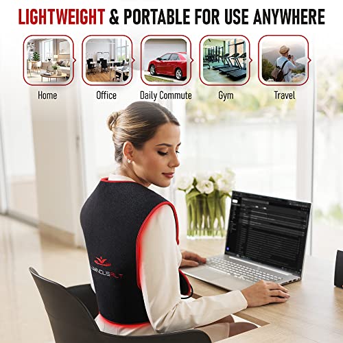 LuminousRLT Red Light Therapy Pad, Adjustable Infrared Light Therapy Back Wrap LUMINOUSRLT