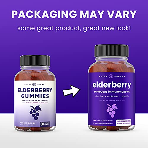 Elderberry Gummies | Sambucus Elderberry Gummies for Adults & Kids | Vitamin C NutraChamps