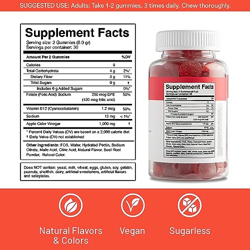 Sacred Roots Sugar-Free, Apple Cider Vinegar Gummies, 60 Gummies – Supports Healthy Sacred Roots