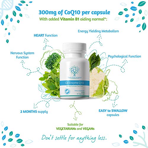 Co Enzyme Q10 CoQ10 300mg 60 Capsules - Superior Naturally Fermented Trans Form swiss bioenergetics