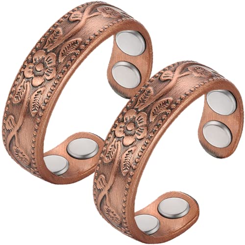 Vicmag Copper Magnetic Ring for Women, Lymphatic Drainage Ring Ladies Fingers Thumb