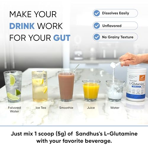 Sandhu's L-Glutamine - 100 Servings -Made in USA -500 Gram- Non-GMO- Amino Sandhu's
