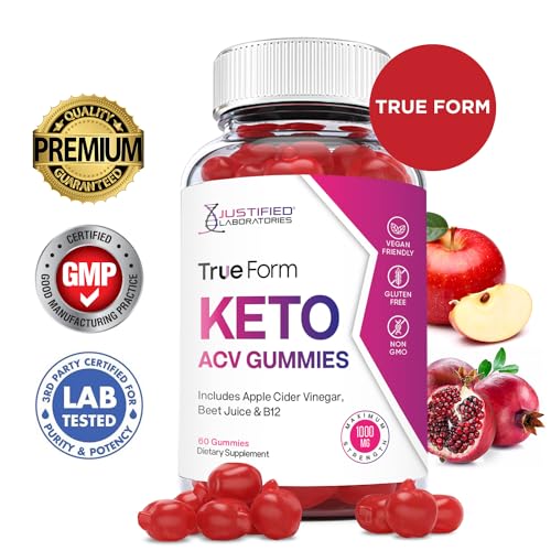 Justified Laboratories True Form Keto ACV Gummies 1000MG Vegan Non GMO