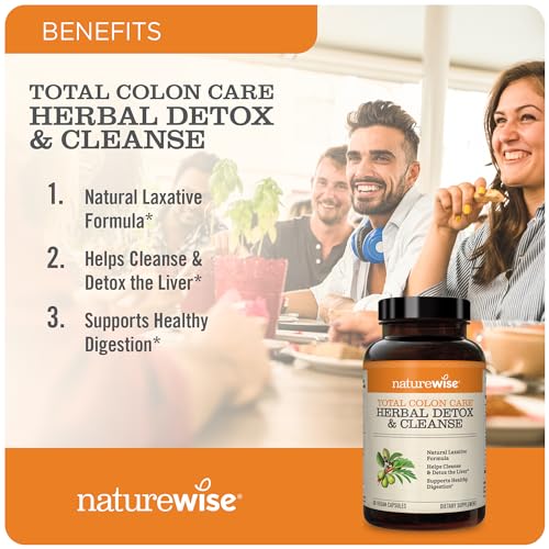 NatureWise Herbal Detox Cleanse Laxative Supplements | Natural Colon Cleanser Herb & Fiber Blend NatureWise