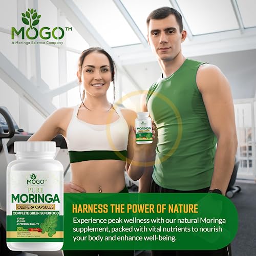 MOGO Moringa Oleifera Capsules | 100% Pure Single Origin Moringa Leaf Powder Supplement