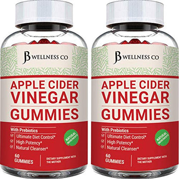 (2-Pack | 120 Gummies) Premium Apple Cider Vinegar Gummies - Raw, Natural, Unfiltered ACV 