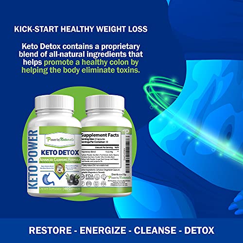 Power By Naturals Keto Colon Cleanser & Detox - Rapid Weight Loss Pills, Gut Health Power By Naturals