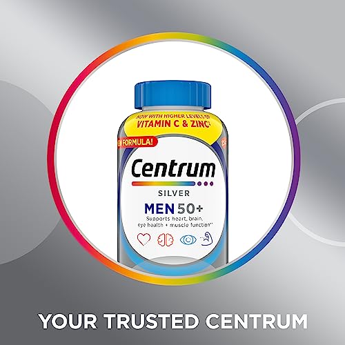 Centrum Silver Men's 50+ Multivitamin with Vitamin D3, B-Vitamins, Zinc for Memory Centrum