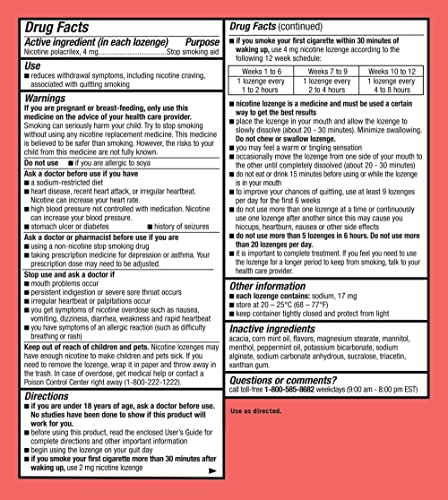 Habitrol Nicotine Lozenges 4 mg Mint Flavor - 72 Count – Stop Smoking Aid