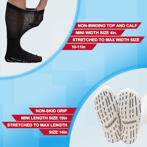 Bulinlulu Extra Width Diabetic Socks Women Men-4 Pairs Super Wide Edema Bulinlulu