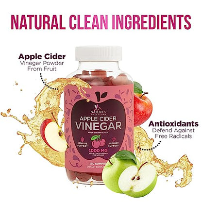 Vegan Apple Cider Vinegar Gummies | Max Strength 1000mg | Gelatin-Free, Vegan, Non-GMO