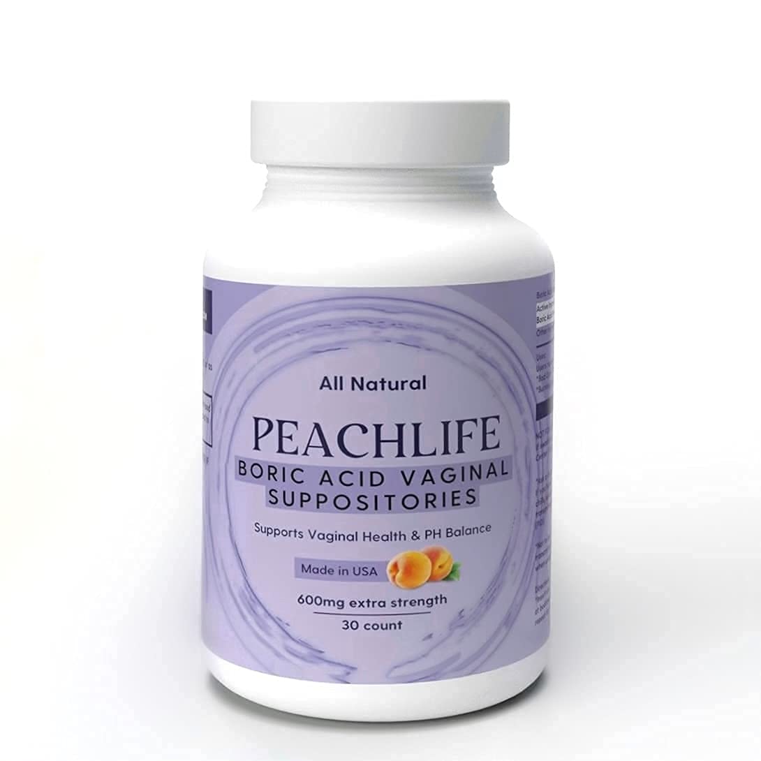 Peachlife Boric Acid Suppositories and Small Soft Menstrual Cup with Ring Pull Peachlife
