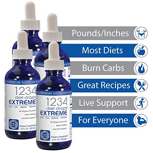 Creative Bioscience 1234 Diet Drops Extreme, 2 Fl Oz (4 Pack)