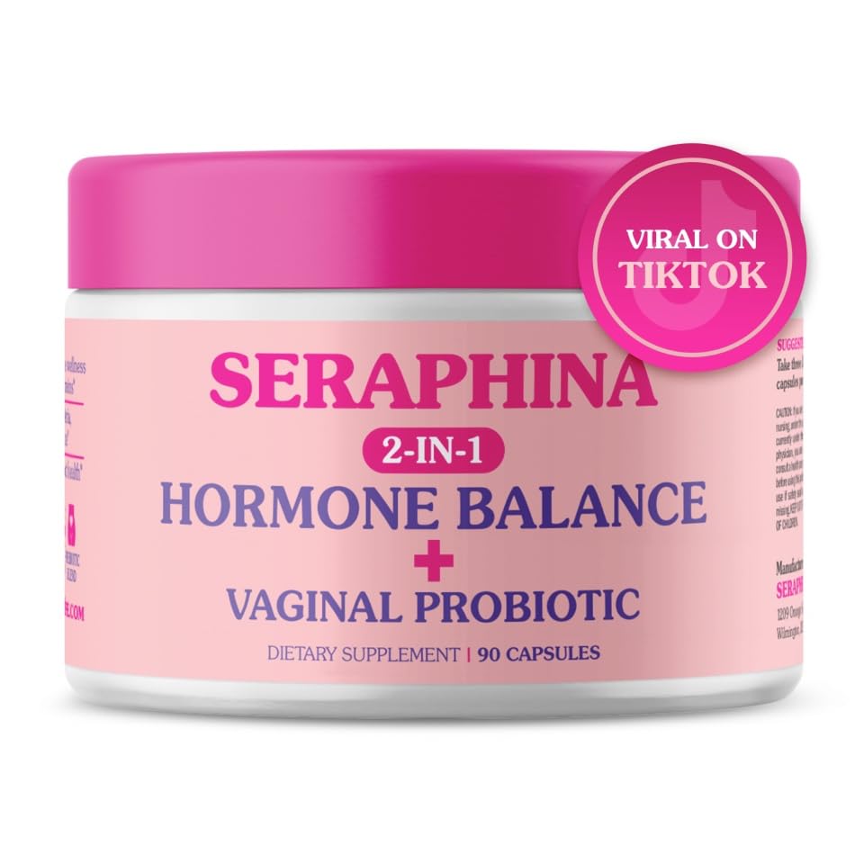 Seraphina 2-in-1 Vaginal Probiotics for Women + Hormone Balance - 90 Capsules for Complete Feminine