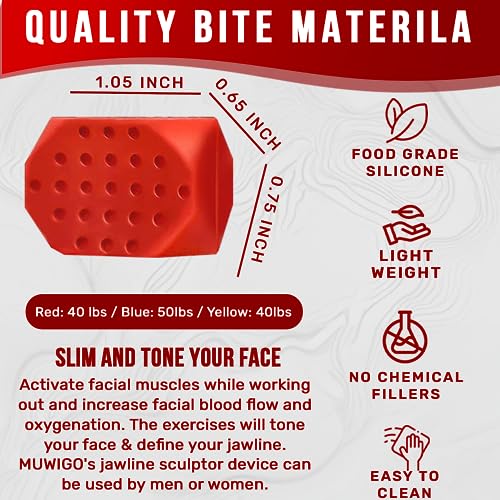 Jawline Exerciser for man&women, Jaw Exerciser, 3 Resistance Levels(6 pcs) Silicone Jawline MUWIGO