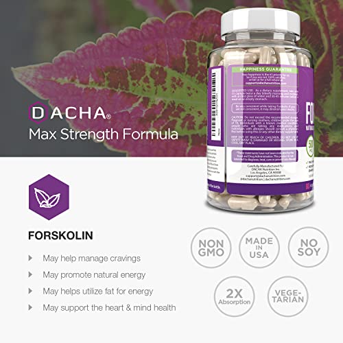 DACHA Natural Forskolin Max Strength Formula- 500mg Coleus Extract, Keto Diet Pills That