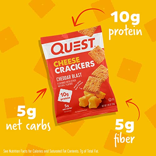 Quest Nutrition Cheese Crackers, Cheddar Blast, High Protein, Low Carb, Made with Real Cheese Quest Nutrition