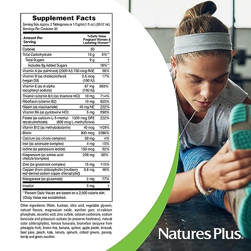NaturesPlus Source of Life Prenatal Liquid, Tropical Fruit - 30 fl oz - Multivitamin Nature's Plus
