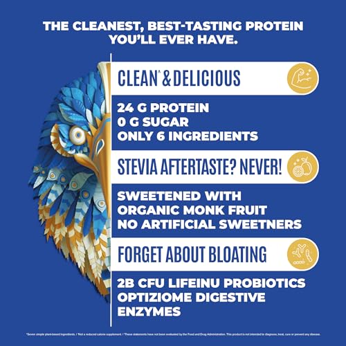 BIRDMAN Falcon Organic Vegan Protein Powder Vanilla, 24g Protein, Sugar Free, Probiotics BIRDMAN