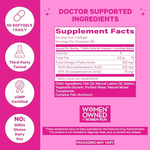 Pink Stork Prenatal DHA - Omega 3 Fish Oil Supplements with DHA and EPA, Pregnancy Pink Stork