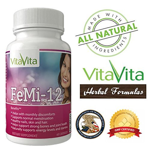 FeMi-12, Helps Alleviate Women's Monthly Period Discomforts & Supports Normal Menstruation (60 Capsules) VitaVita
