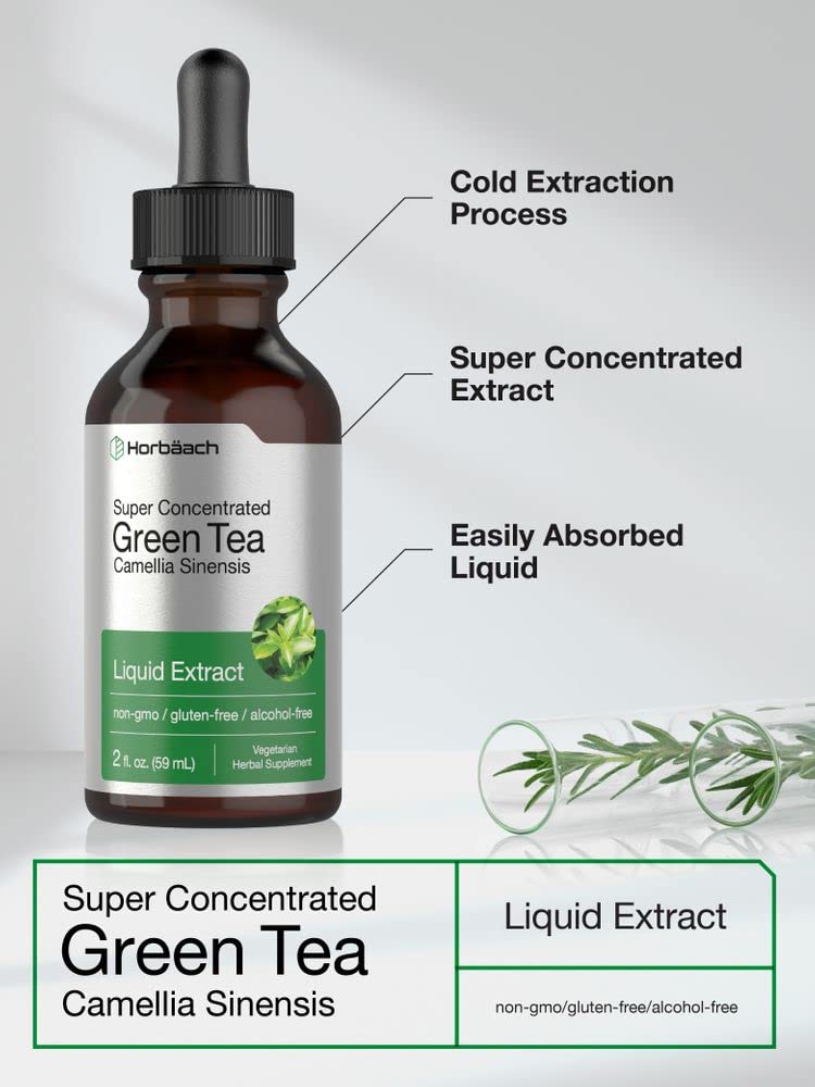 Green Tea Extract Liquid | 2 Fl Oz | Alcohol Free, Vegetarian Tincture | Super Concentrated