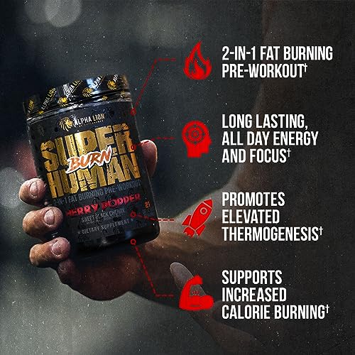 ALPHA LION Superhuman Burn 2-in-1 Metabolism Booster Pre Workout ALPHA LION