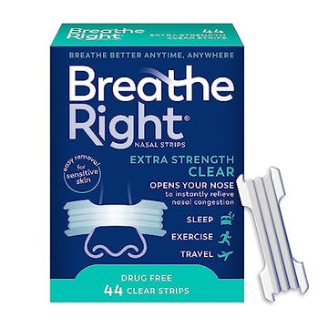Breathe Right Nasal Strips | Extra Strength | Clear | For Sensitive Skin Breathe Right