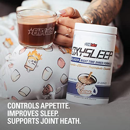 EHP Labs OxySleep Collagen Peptides Powder Night Time Shred - Promotes Deep Sleep